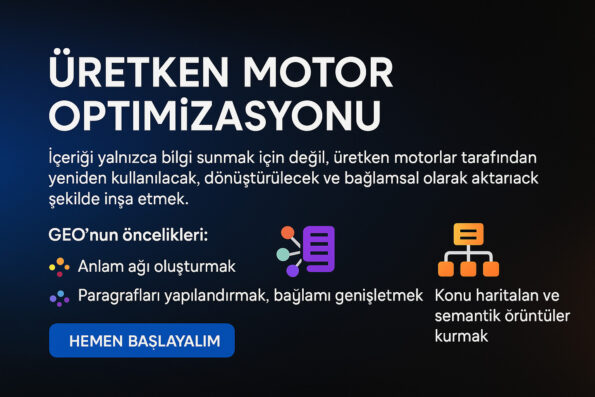 GEO ve AEO Farkı Nedir? Cevap Motoru ile Üretken Motor Arasındaki 7 Fark 1 GEO: Gelecekteki Sorgular ve Uzun Vadeli İçerik Yatırımı
