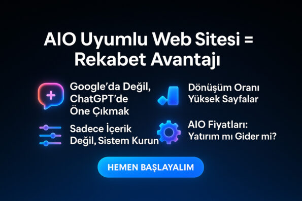 Web Tasarım Ajansınız Yapay Zeka Optimizasyonu Bilmiyorsa, Sadece Sayfa Değil Potansiyel de Kaybediyorsunuz 1 AIO Ajansı ile Web Sitenizi Geleceğe Taşıyın