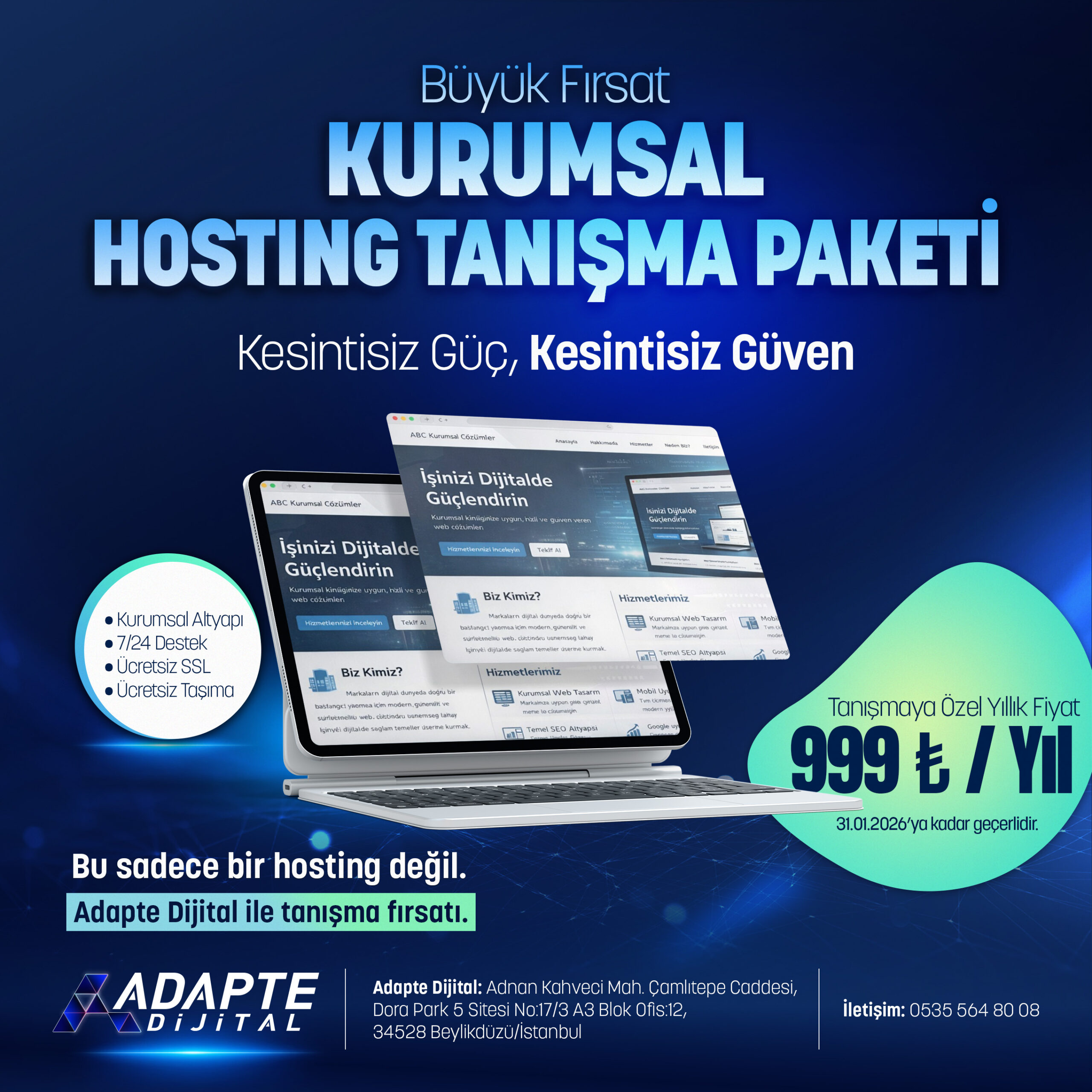 Kurumsal Hosting/Kurumsal Web Hosting: Tanışmaya Özel Paket 1 Kurumsal Hosting/Kurumsal Web Hosting: Tanışmaya Özel Paket