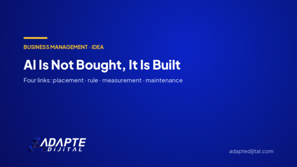 AI Is Not Bought, It Is Built — Adapte Dijital cover image