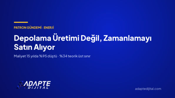 Depolama Üretimi Değil, Zamanlamayı Satın Alıyor — Adapte Dijital kapak görseli