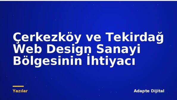 Çerkezköy ve Tekirdağ Web Design Sanayi Bölgesinin İhtiyacı