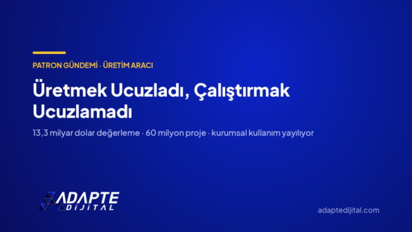 Üretmek Ucuzladı, Çalıştırmak Ucuzlamadı — Adapte Dijital kapak görseli