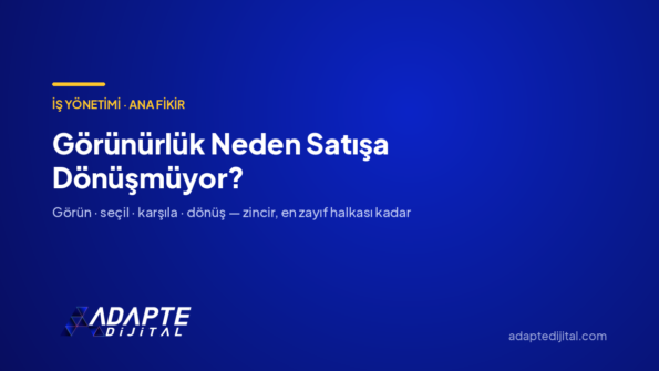 Görünürlük Neden Satışa Dönüşmüyor? — Adapte Dijital kapak görseli