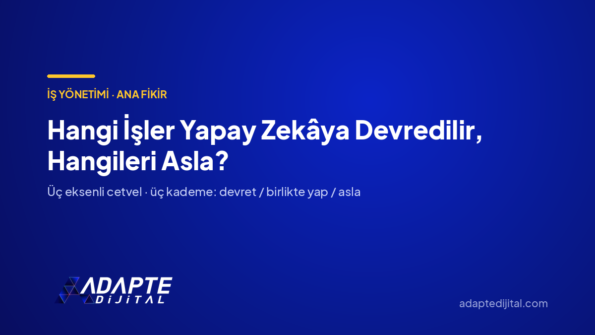 Hangi İşler Yapay Zekâya Devredilir, Hangileri Asla? — Adapte Dijital kapak görseli