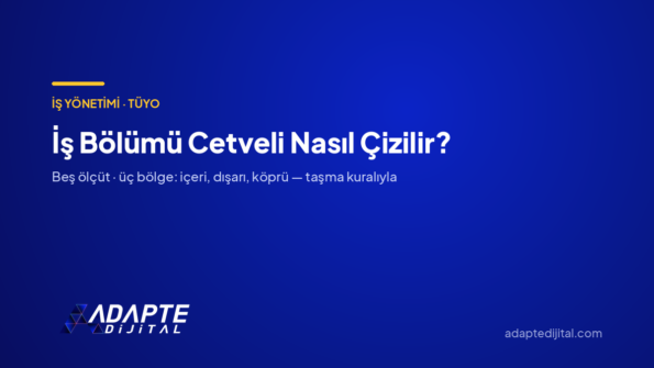 İş Bölümü Cetveli Nasıl Çizilir? — Adapte Dijital kapak görseli