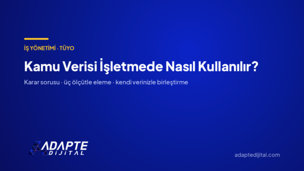 Kamu Verisi İşletmede Nasıl Kullanılır? — Adapte Dijital kapak görseli