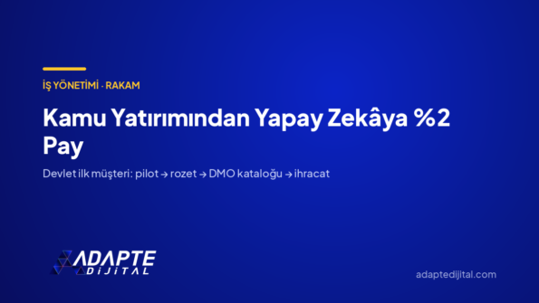 Kamu Yatırımından Yapay Zekâya %2 Pay — Adapte Dijital kapak görseli