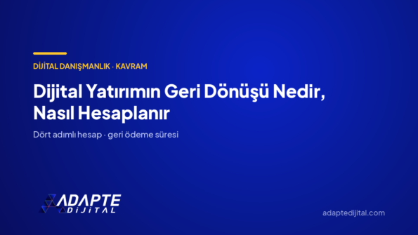 Dijital Yatırımın Geri Dönüşü Nedir, Nasıl Hesaplanır — Adapte Dijital kapak görseli