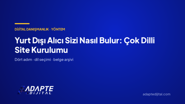 Yurt Dışı Alıcı Sizi Nasıl Bulur: Çok Dilli Site Kurulumu — Adapte Dijital kapak görseli