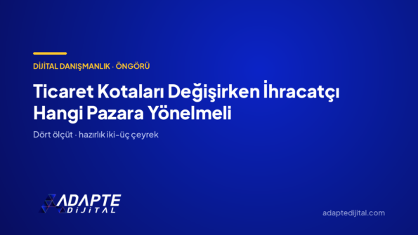 Ticaret Kotaları Değişirken İhracatçı Hangi Pazara Yönelmeli — Adapte Dijital kapak görseli