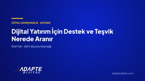 Dijital Yatırım İçin Destek ve Teşvik Nerede Aranır — Adapte Dijital kapak görseli