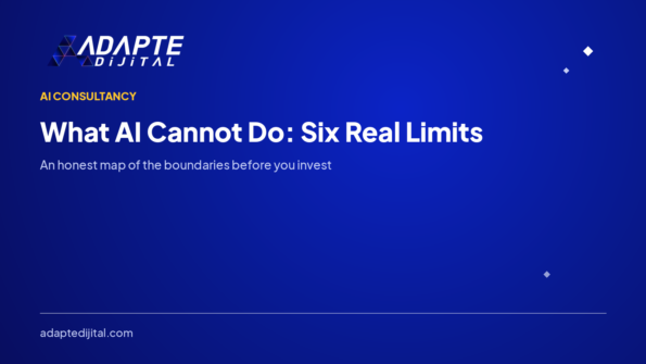 What AI Cannot Do: Six Real Limits — Adapte Dijital kapak görseli