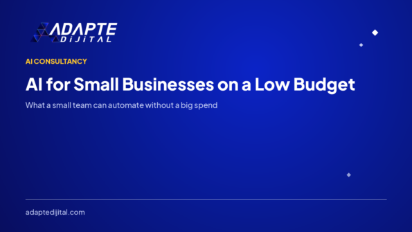 AI for Small Businesses on a Low Budget — Adapte Dijital kapak görseli