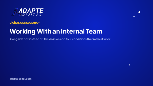 Working With an Internal Team: Alongside, Not Instead Of — Adapte Dijital kapak görseli