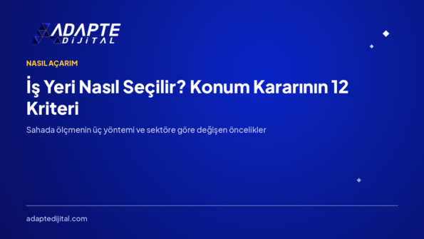 İş Yeri Nasıl Seçilir? Konum Kararının 12 Kriteri — Adapte Dijital kapak görseli