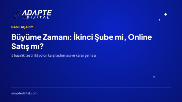 Büyüme Zamanı: İkinci Şube mi, Online Satış mı? — Adapte Dijital kapak görseli