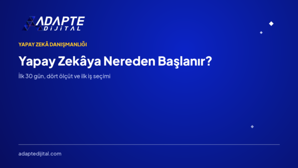 Yapay Zekâya Nereden Başlanır? — Adapte Dijital kapak görseli