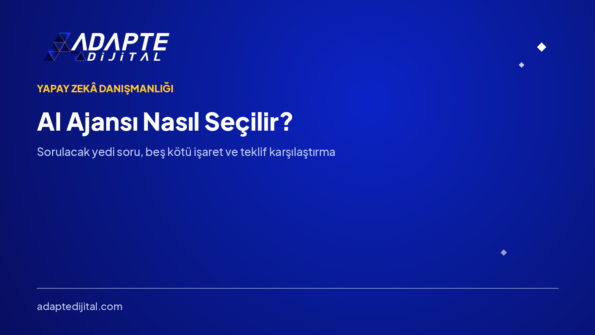AI Ajansı Nasıl Seçilir? Sorulacak Yedi Soru — Adapte Dijital kapak görseli