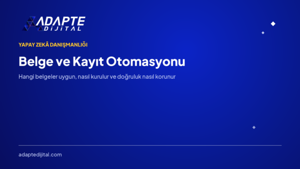 Belge ve Kayıt İşlerinde Yapay Zekâ — Adapte Dijital kapak görseli
