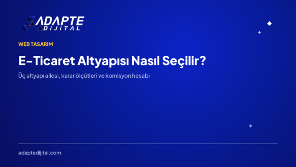 E-Ticaret Altyapısı Nasıl Seçilir? — Adapte Dijital kapak görseli