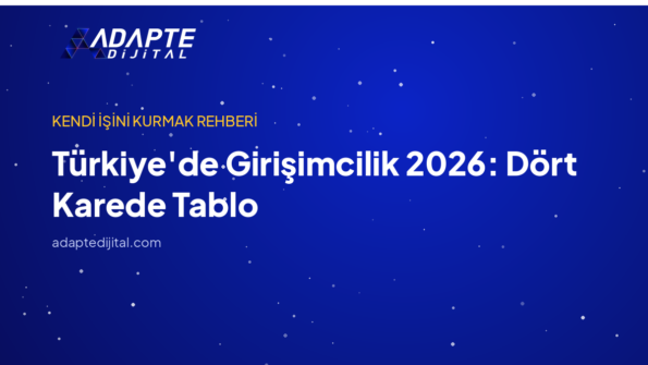 Türkiye'de Girişimcilik 2026: Dört Karede Tablo — Adapte Dijital kapak görseli