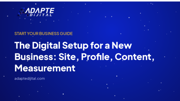 The Digital Setup for a New Business: Site, Profile, Content, Measurement — Adapte Dijital kapak görseli