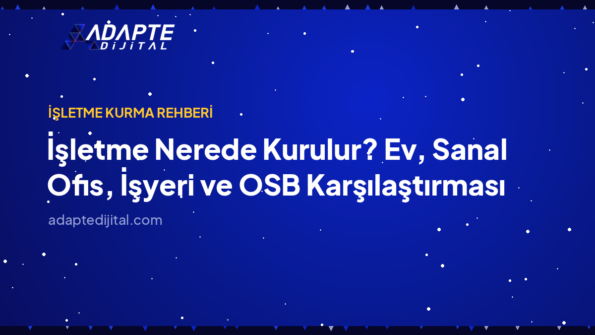 İşletme Nerede Kurulur? Ev, Sanal Ofis, İşyeri ve OSB Karşılaştırması — Adapte Dijital kapak görseli