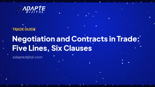 Negotiation and Contracts in Trade: Five Lines, Six Clauses — Adapte Dijital cover image