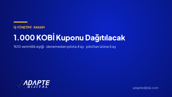 1.000 KOBİ Kuponu Dağıtılacak — Adapte Dijital kapak görseli