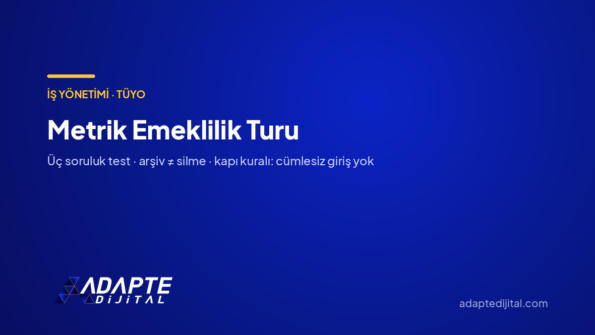 Metrik Emeklilik Turu — Adapte Dijital kapak görseli