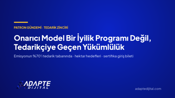 Onarıcı Model Bir İyilik Programı Değil — Adapte Dijital kapak görseli
