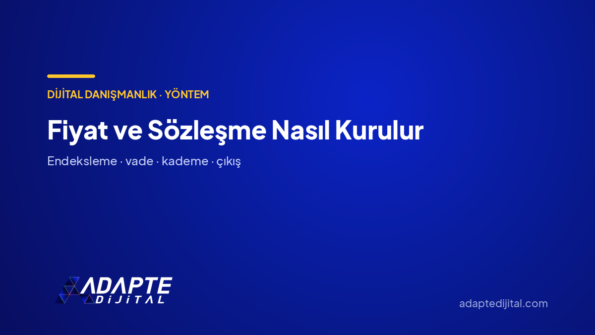 Fiyat ve Sözleşme Nasıl Kurulur — Adapte Dijital kapak görseli