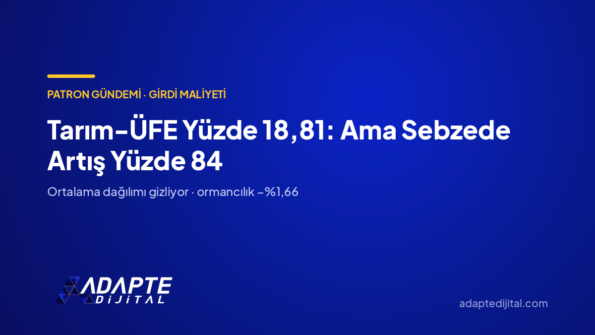 Tarım-ÜFE Yüzde 18,81: Ama Sebzede Artış Yüzde 84 — Adapte Dijital kapak görseli