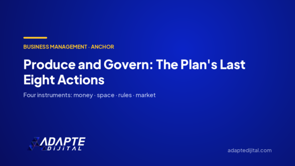 Produce and Govern: The Plan's Last Eight Actions — Adapte Dijital cover image