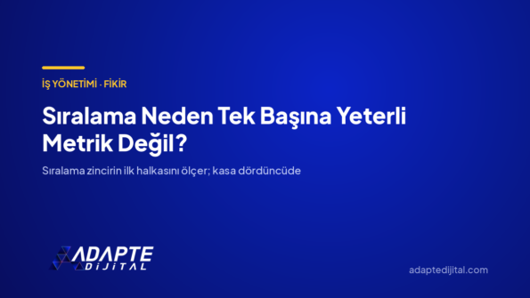 Sıralama Neden Tek Başına Yeterli Metrik Değil? — Adapte Dijital kapak görseli