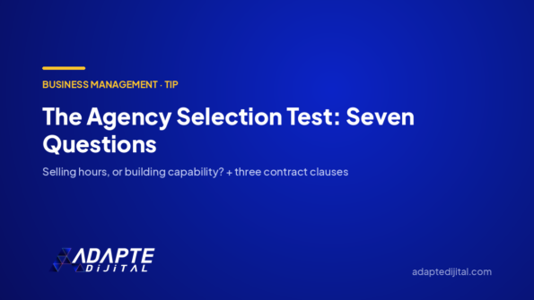 The Agency Selection Test: Seven Questions — Adapte Dijital cover image