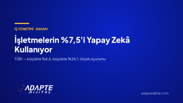 İşletmelerin %7,5'i Yapay Zekâ Kullanıyor — Adapte Dijital kapak görseli