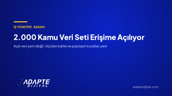 2.000 Kamu Veri Seti Erişime Açılıyor — Adapte Dijital kapak görseli