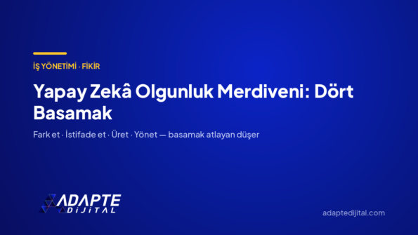 Yapay Zekâ Olgunluk Merdiveni: Dört Basamak — Adapte Dijital kapak görseli