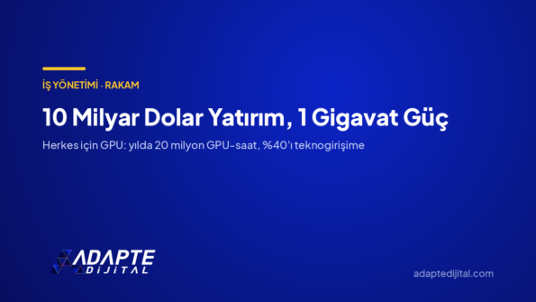 10 Milyar Dolar Yatırım, 1 Gigavat Güç — Adapte Dijital kapak görseli