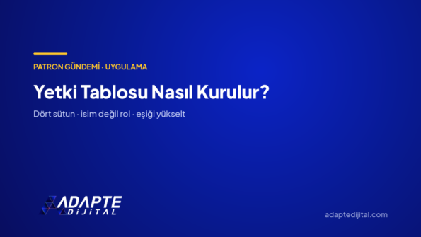 Yetki Tablosu Nasıl Kurulur? — Adapte Dijital kapak görseli