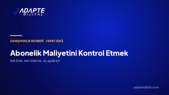 Yapay zekâ abonelik maliyetini nasıl kontrol ederim?