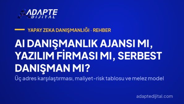 AI Danışmanlık Ajansı mı, Yazılım Firması mı, Serbest Danışman mı? — Üç adres karşılaştırması, maliyet-risk tablosu ve melez model