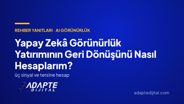 Yapay Zekâ Görünürlük Yatırımının Geri Dönüşünü Nasıl Hesaplarım? — Adapte Dijital kapak görseli