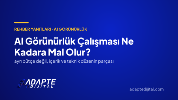 AI Görünürlük Çalışması Ne Kadara Mal Olur? — Adapte Dijital kapak görseli