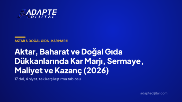 Aktar, Baharat ve Doğal Gıda Dükkanlarında Kar Marjı, Sermaye, Maliyet ve Kazanç (2026) — Adapte Dijital kapak görseli