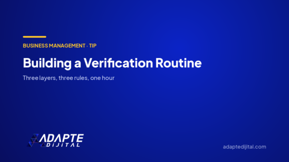 Building a Verification Routine — Adapte Dijital cover image