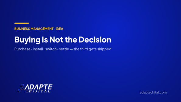 Buying Is Not the Decision — Adapte Dijital cover image