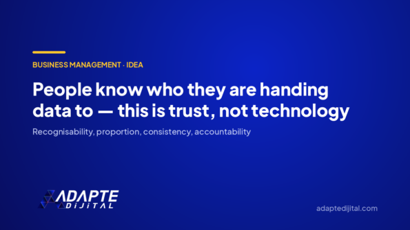 People know who they are handing data to — this is trust, not technology — Adapte Dijital cover image